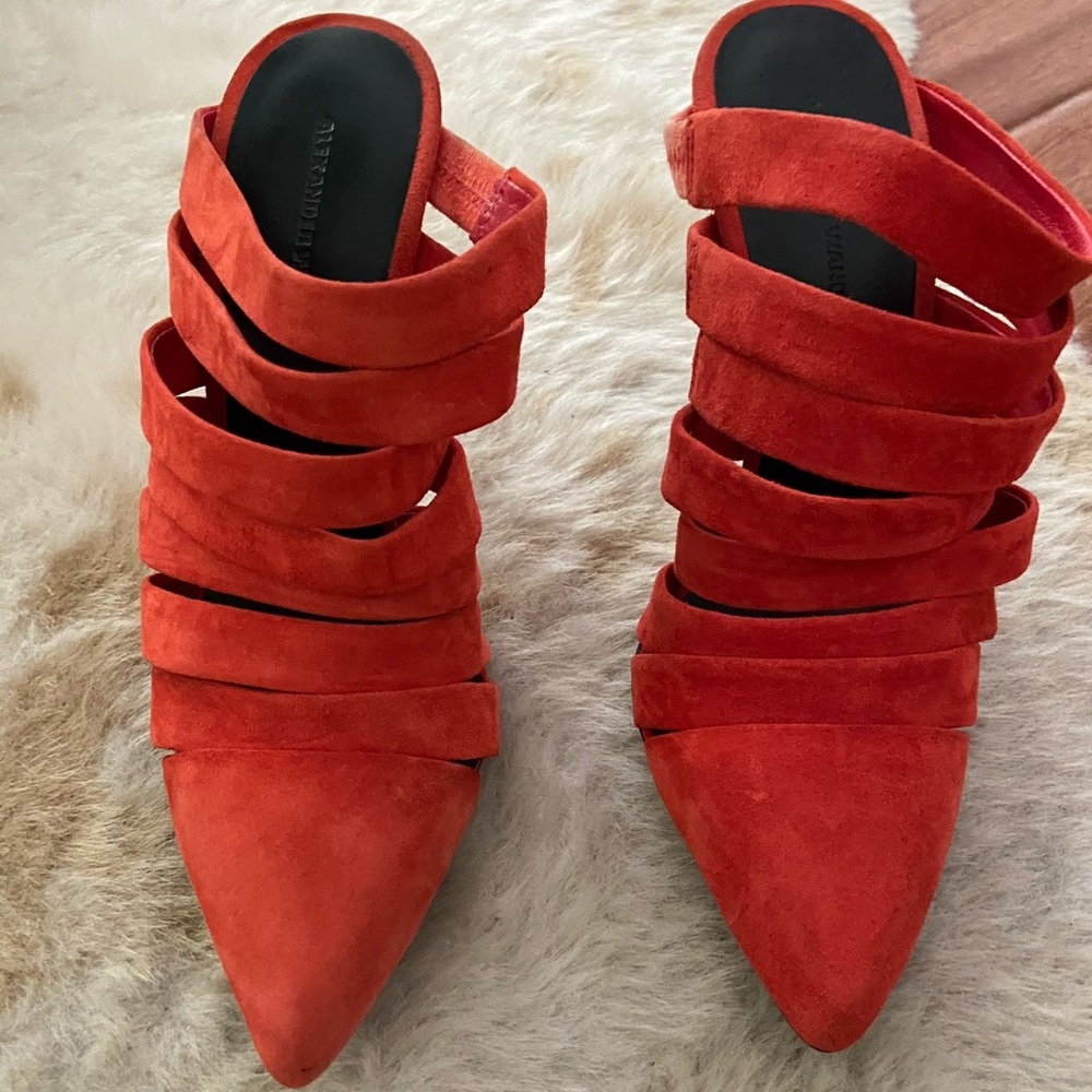 Alexander Wang Ted Suede Strapy High Heel Mule